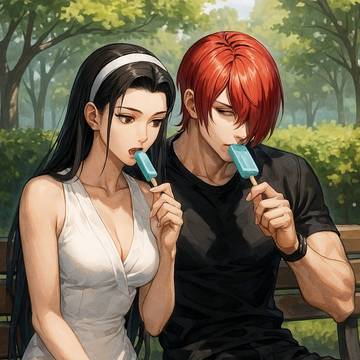 一緒にアイス🍦を食べる