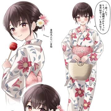 夏祭り当日、サプライズで浴衣姿で来たクラスメイト