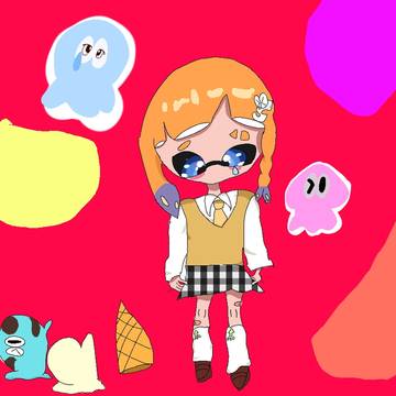 アイスをおとしたイカちゃん