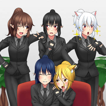 黒スーツ四天狗with典さん(撮影前)