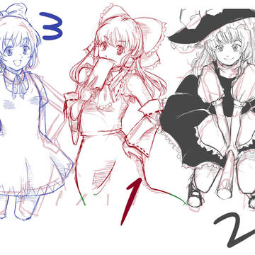 東方ラフ一日描き