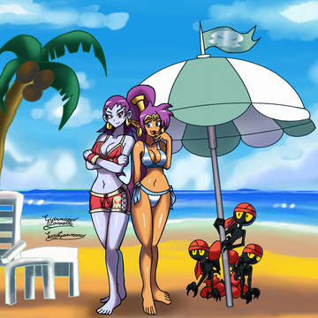 Shantae and Risky in The Beach