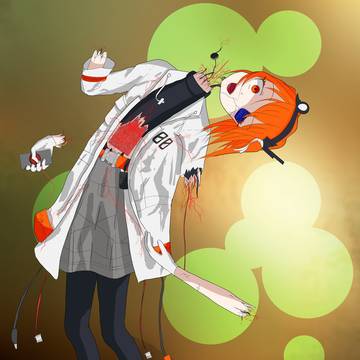 撃墜される救済ロボ足立