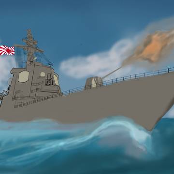 護衛艦あしがら(描き途中)