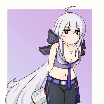 どこか不満げな表情の弱音ハクさん