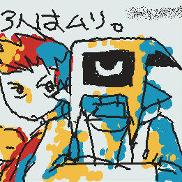wigglypaintで描いた創作キャラ(Candy Meet)