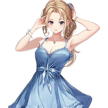 金髪、カジュアルドレス、立ち絵