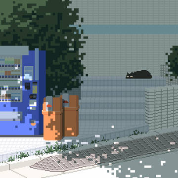 日陰で涼む猫