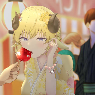 ごめん わため!りんご飴持っててほし…ん?