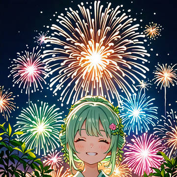 【花火と浴衣】夏夜の祝福