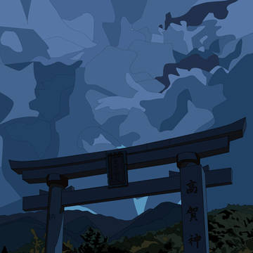 高賀神社大鳥居-夜-