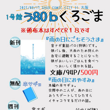 8/17グッコミ31大阪　官ナギ新刊のお品書き