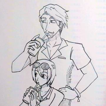 師弟落描き