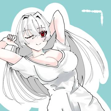 白Tシャツの女の子