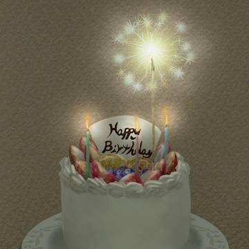 誕生日ケーキの花火