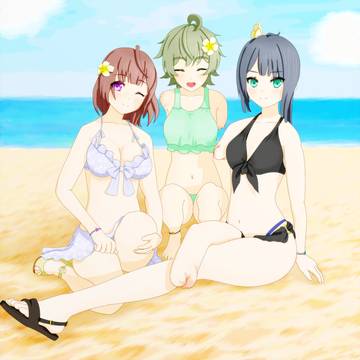 水着で撮影
