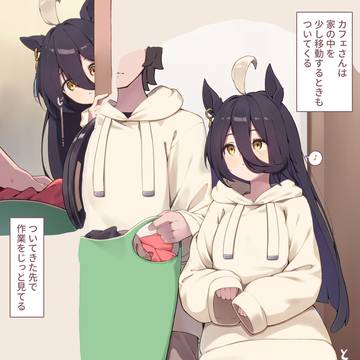 カフェさんは猫っぽいので家の中をずっとついてくる