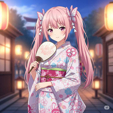 浴衣と花火