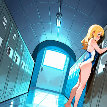 ロッカールームで触手に捕まる競泳少女(全年齢版)