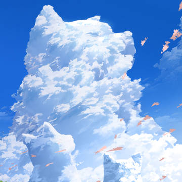 犬と見上げる夏の入道雲