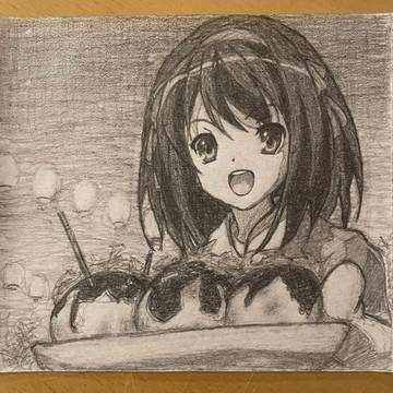 夏モチーフ4面（鉛筆）