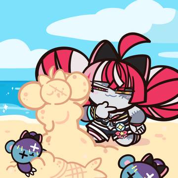 砂の城を作るオリーちゃん