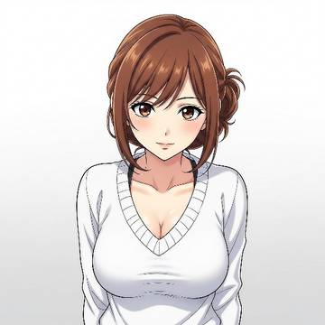 【創作】白セーターのお姉さん フリーアイコン