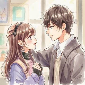 【創作】ペア画 水彩風 フリーアイコン