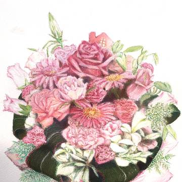 ピンクの花のアレンジメント