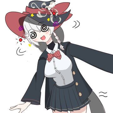 白尾エリ　ぐるぐる目