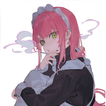 タバコを吸う小間使いです