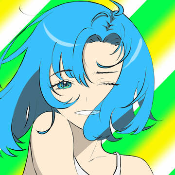 風に靡く女の子