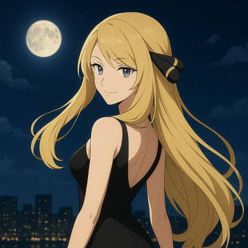 振り向くシロナさん
