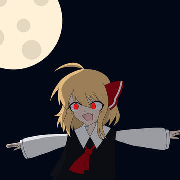 約1年前くらいにTiktokにあげたルーミア描き直してみた
