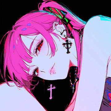 桃色の少女、緋色の視線