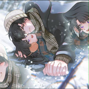 雪の中で抱き合いました