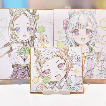 メジステにて頒布した色紙イラスト🩵💚