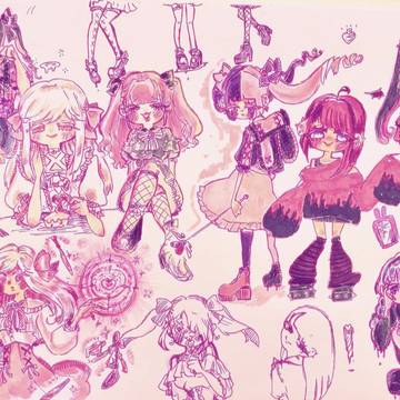 可愛い地雷系女子落書き