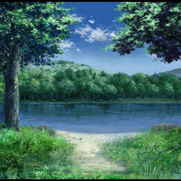 湖畔のキャンプ場