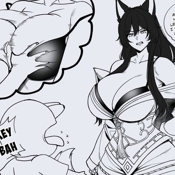 Ahri wears a bra...