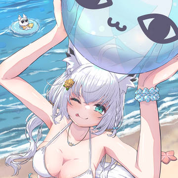 水着フブちゃんと海！！