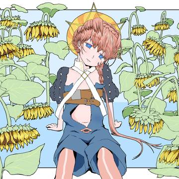 Sunflower tilting her head