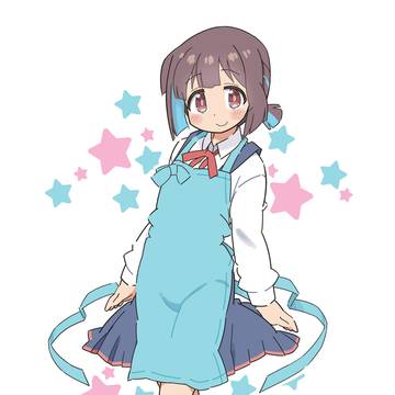 穂月もみじちゃん(制服エプロンVer.)を描きました(2枚組