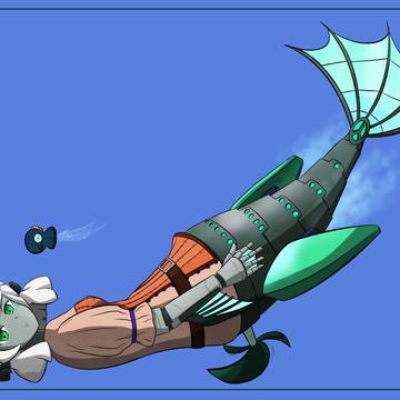 Steampunk Robotic Mermaid