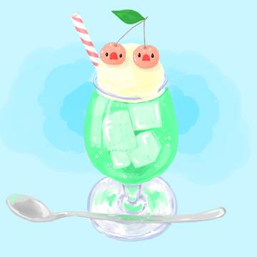 サクランボ文鳥ソーダ