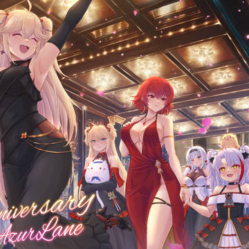 アズレン8周年ファンアート / ヒッパー級たちのレッドカーペット