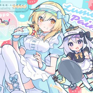 アイスクレープ屋さんな蛍とパイモン