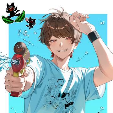 水鉄砲を撃ってくるキヨ😼🌊