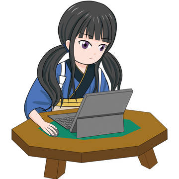 たきな(PC作業中)