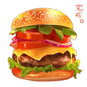 ハンバーガー模写